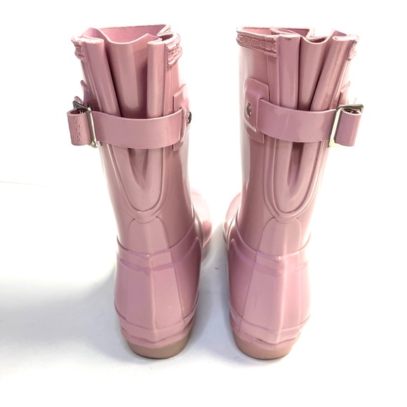 Hunter Original Adjustable Back Short Gloss Pink (Purple) Rain Boots - Picture 5 of 11